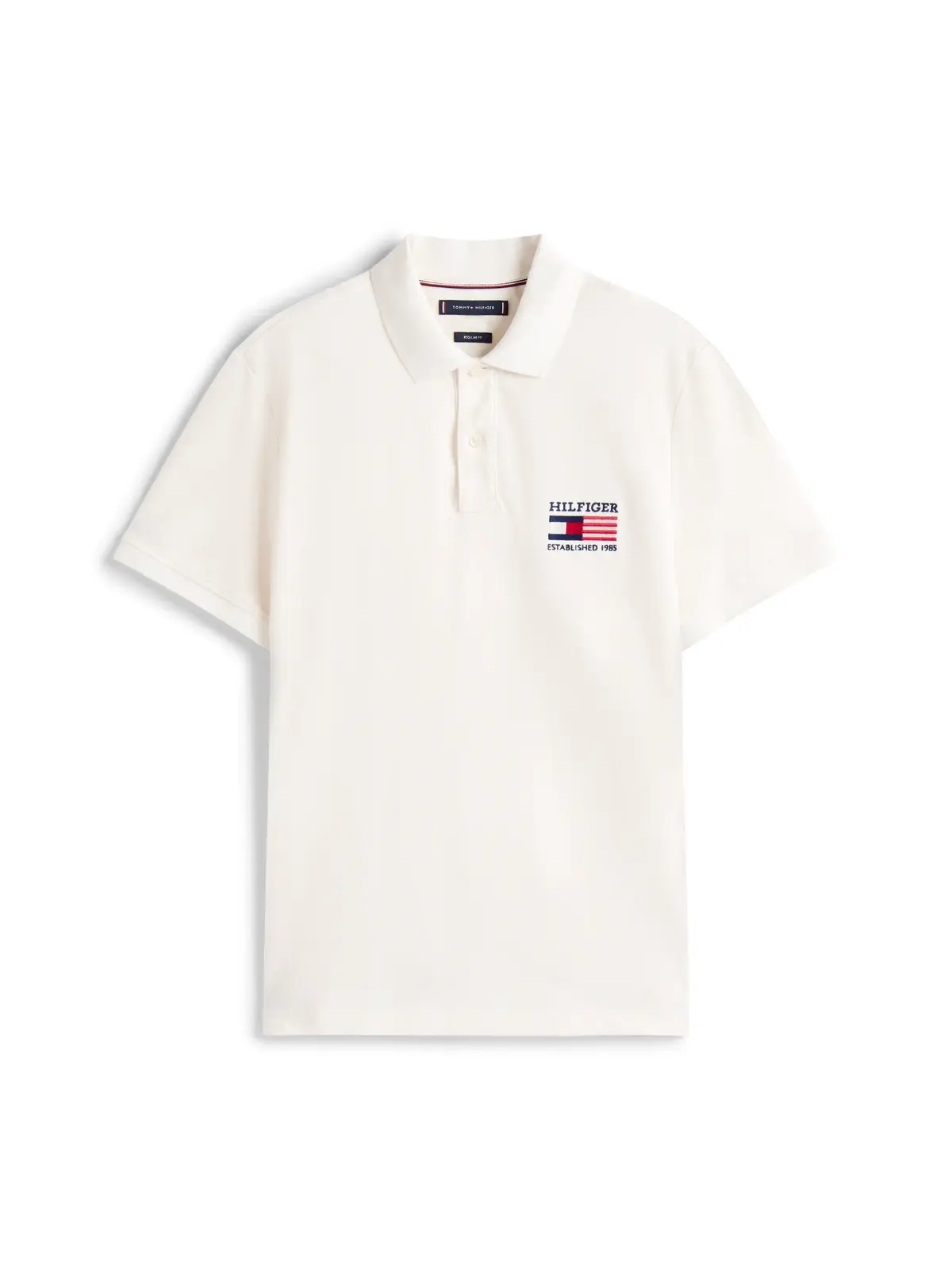Tommy Hilfiger HILFIGER FLAG REG PO, Z00 Beyaz Erkek Polo T-Shirt