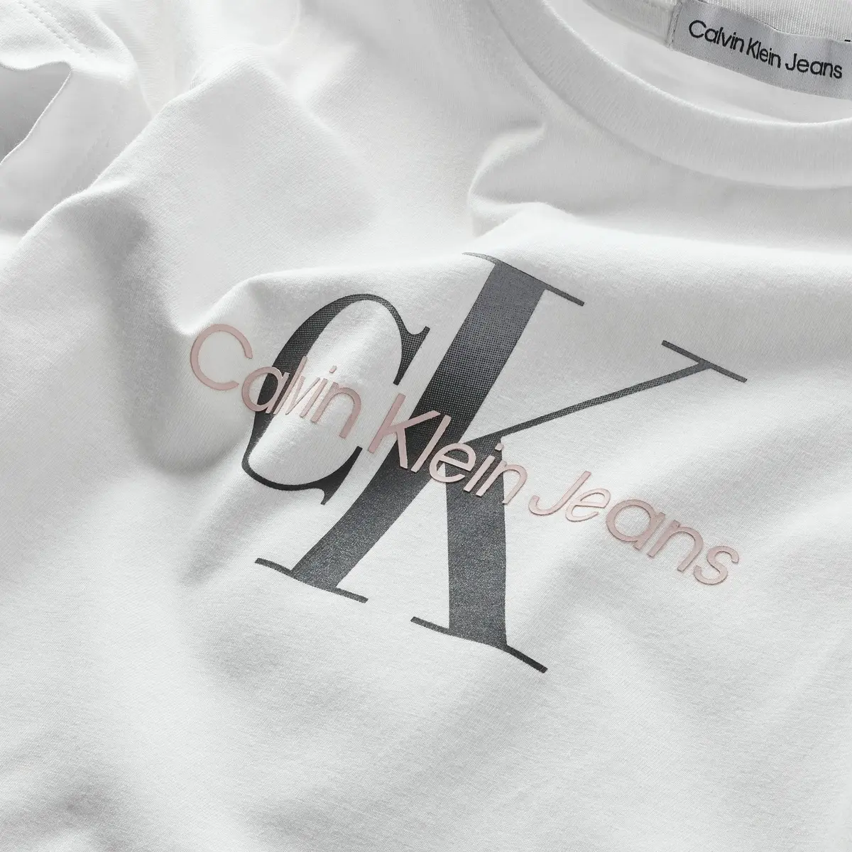 Calvin Klein GRADIENT MONOGRAM T- Kadın Beyaz T-Shirt
