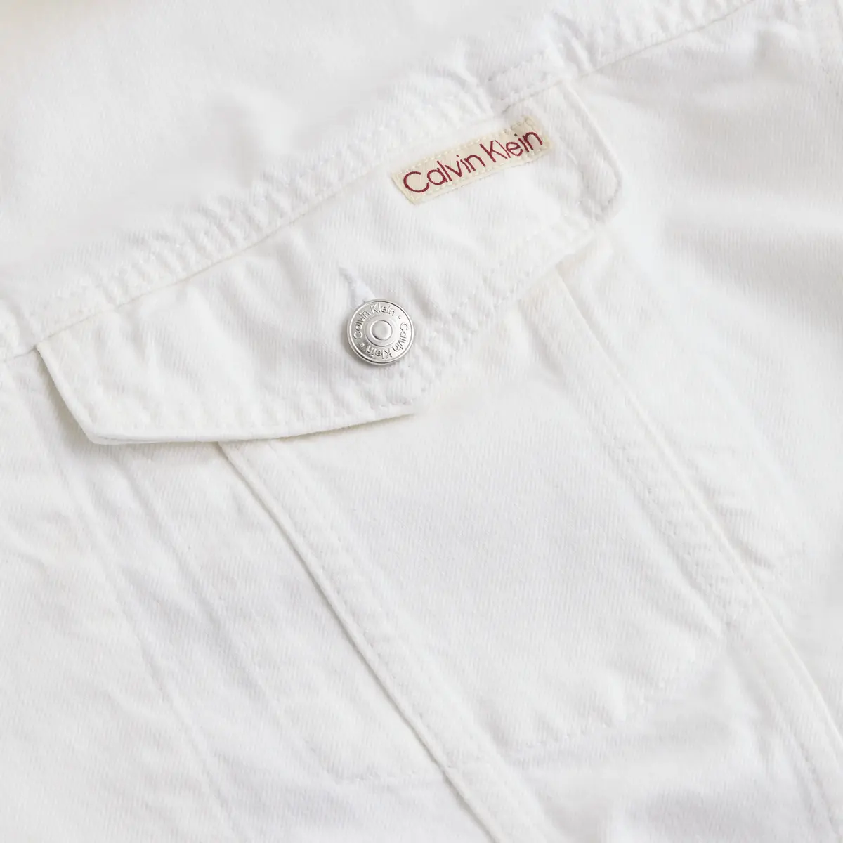 Calvin Klein RELAXED DENIM JACKET, 1AA Beyaz Erkek Kot Ceket