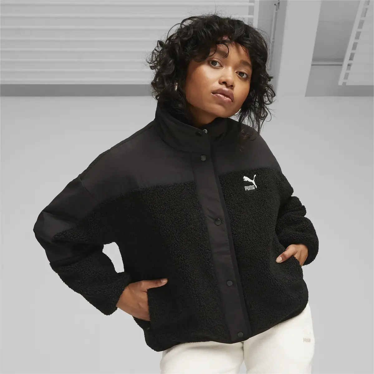 Puma Classics Sherpa Jacket Siyah Kadın Ceket