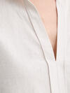 Calvin Klein LINEN CKS SS CLASSIC, GNA, XXS Bej Kadın Gömlek