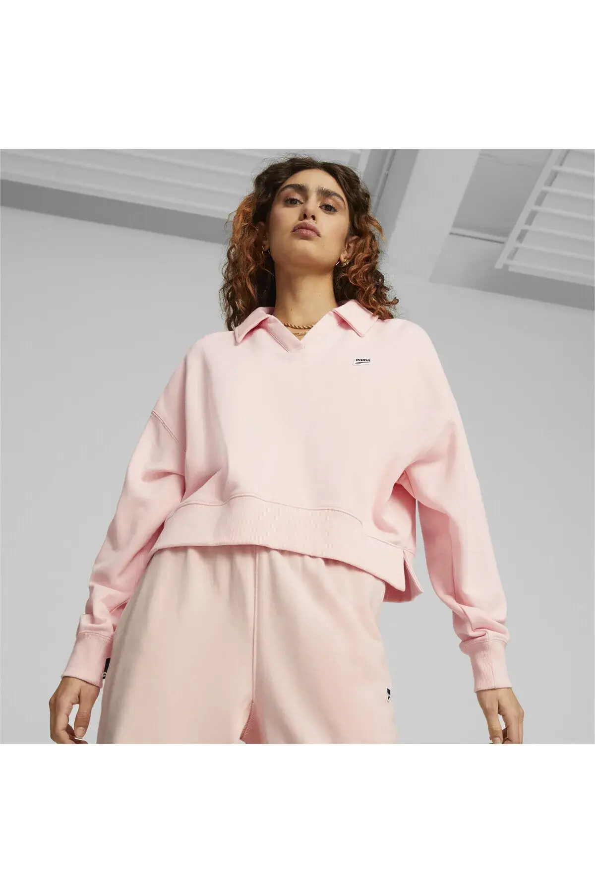 Puma Downtown Oversize Pembe Kadın Sweatshirt