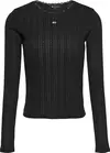 Tommy Hilfiger TJW SLIM POINTELLE R Kadın Siyah Sweatshirt