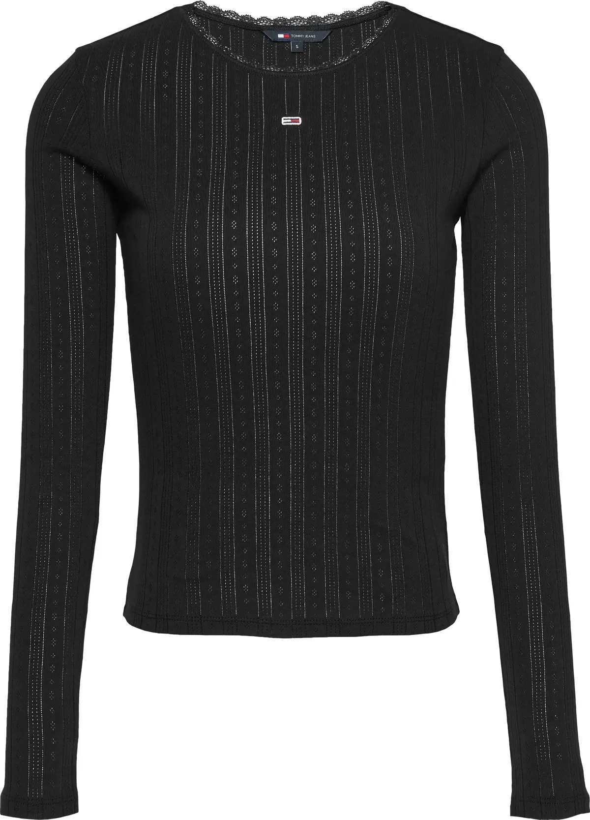 Tommy Hilfiger TJW SLIM POINTELLE R Kadın Siyah Sweatshirt