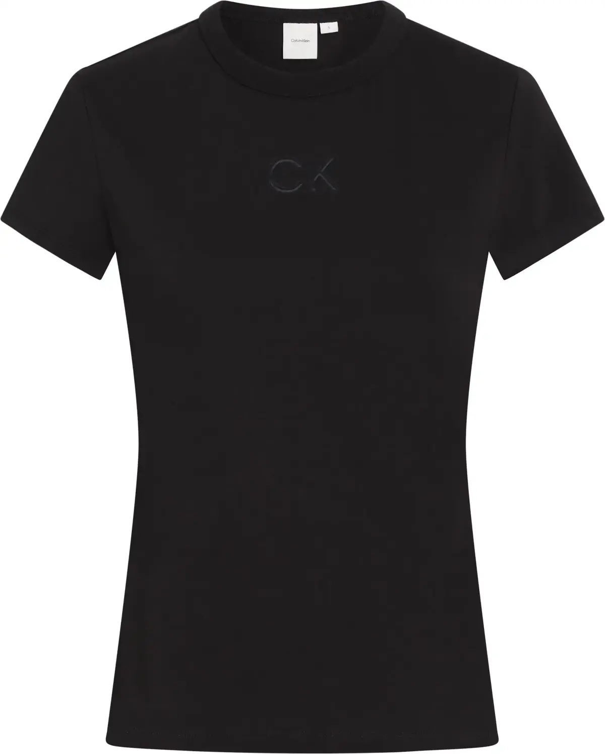 Calvin Klein SATIN CK SLIM T-SHIR, BEH Siyah Kadın T-Shirt & Polo
