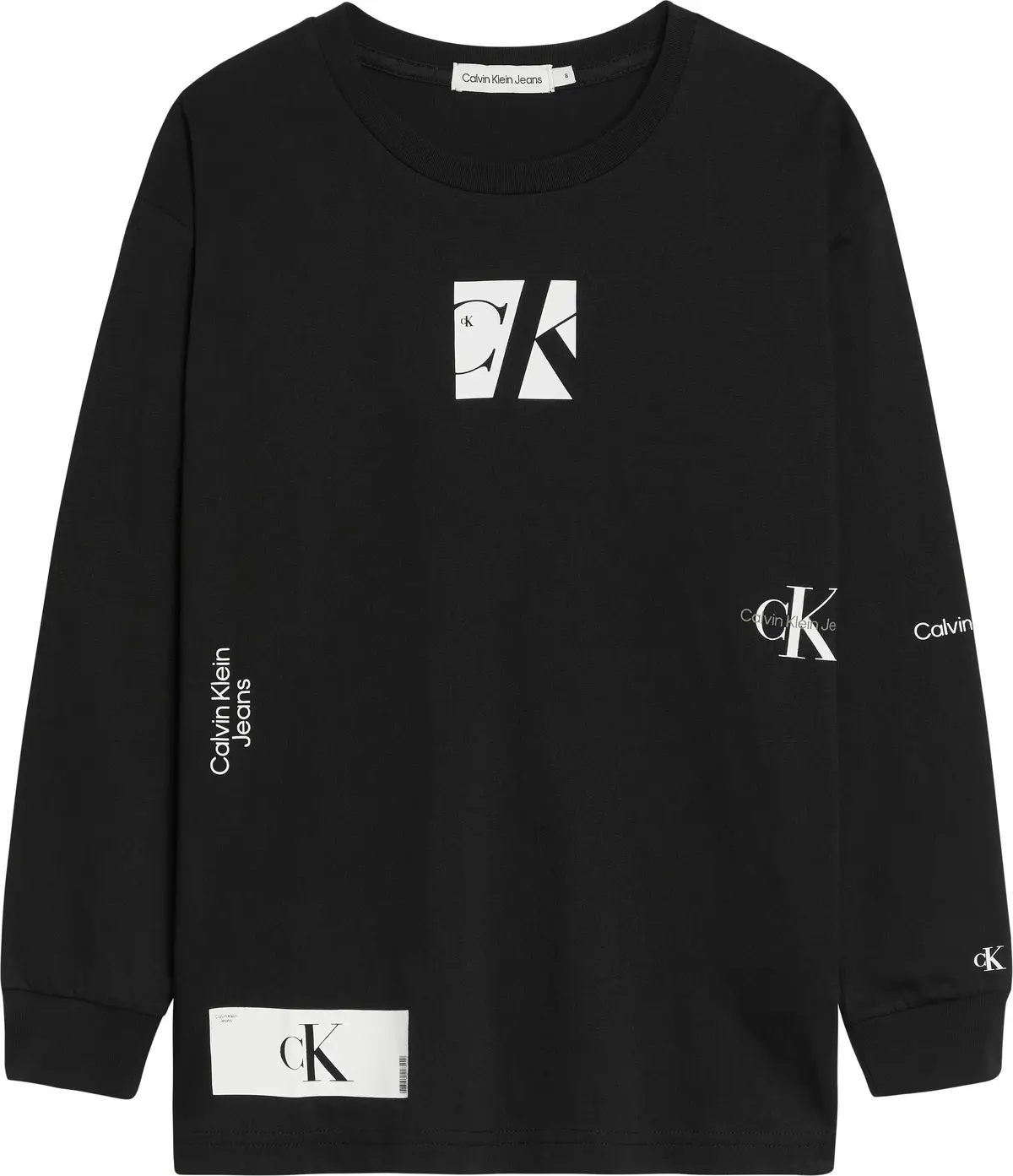 Calvin Klein MULTI LOGO T-SHIRT L Erkek Siyah T-Shirt