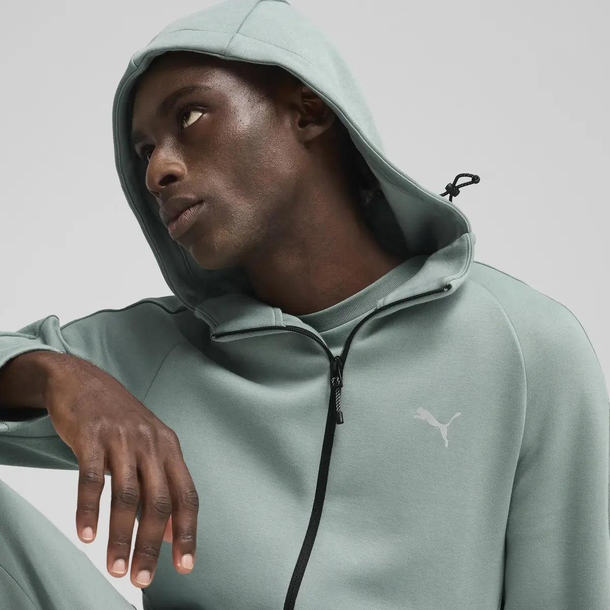 PUMA EVOSTRIPE Full-Zip Hoodie Yeşil Erkek Fermuarlı Ceket