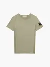 Calvin Klein BADGE RIB FITTED TOP Erkek Gri T-Shirt