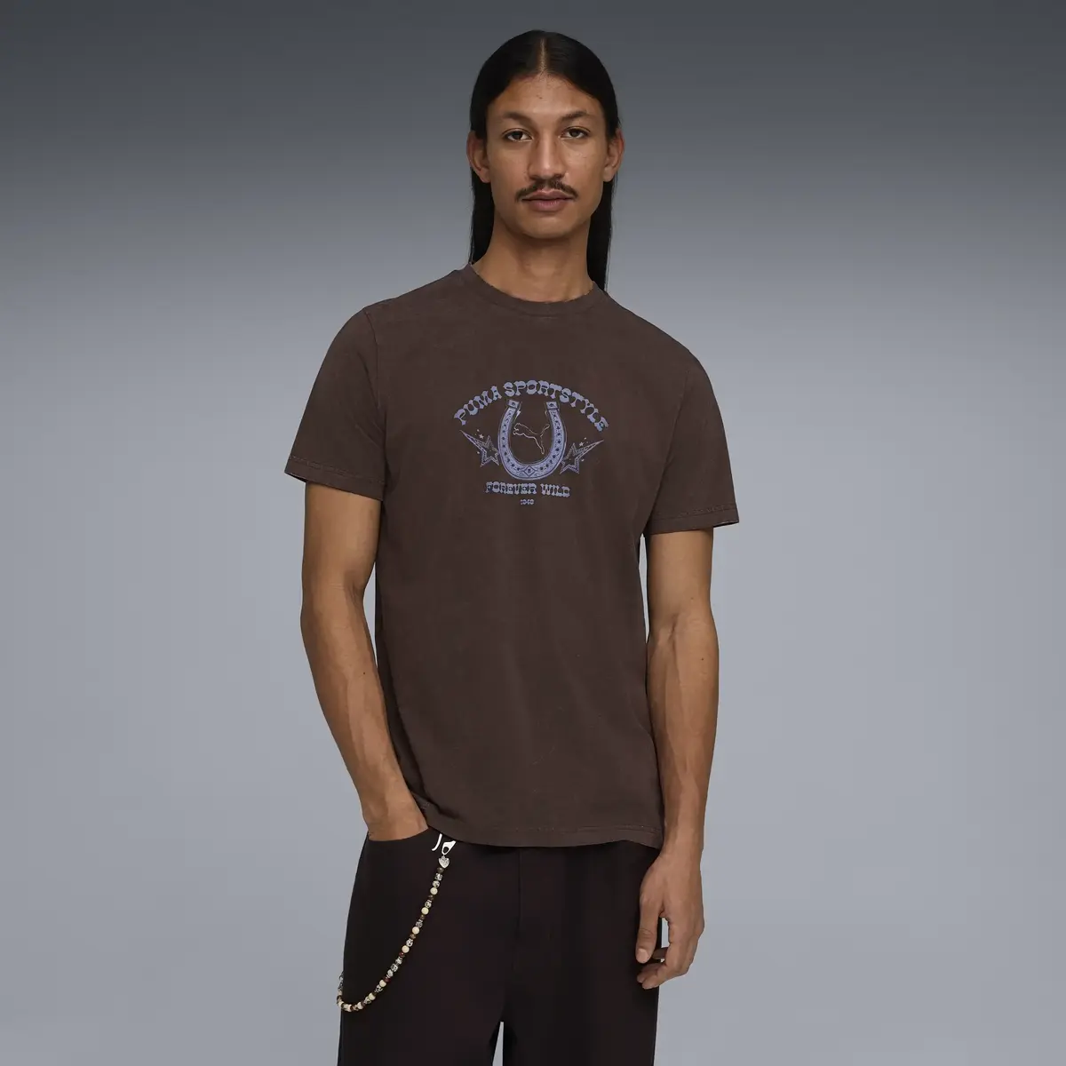 Puma GRAPHIC Tee Kahverengi Erkek T-Shirt