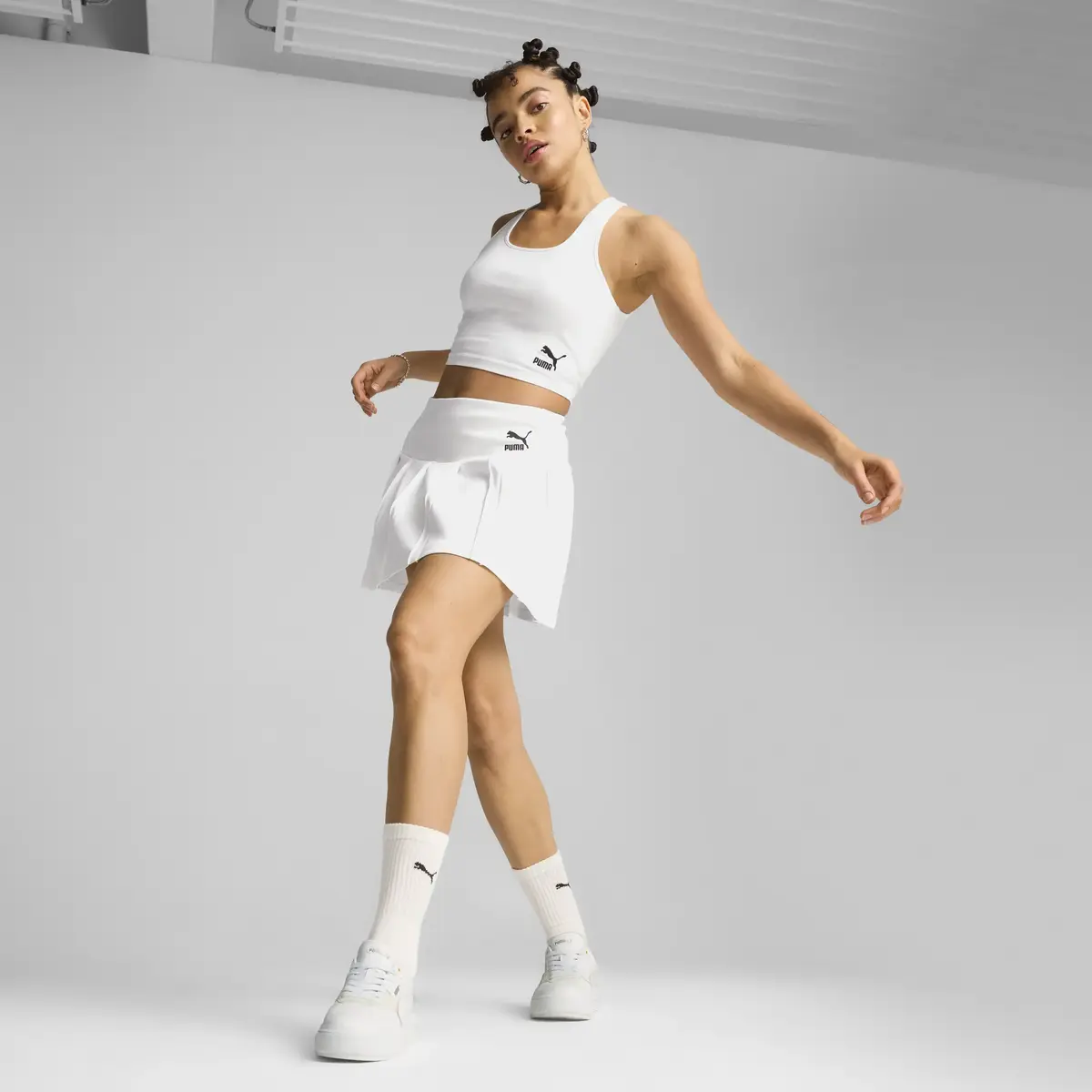 Puma CLASSICS Pleated Mini Skirt Beyaz Kadın Etek