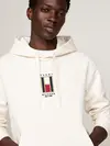Tommy Hilfiger VERTICAL FLAG HOODY Erkek Krem  Sweatshirt