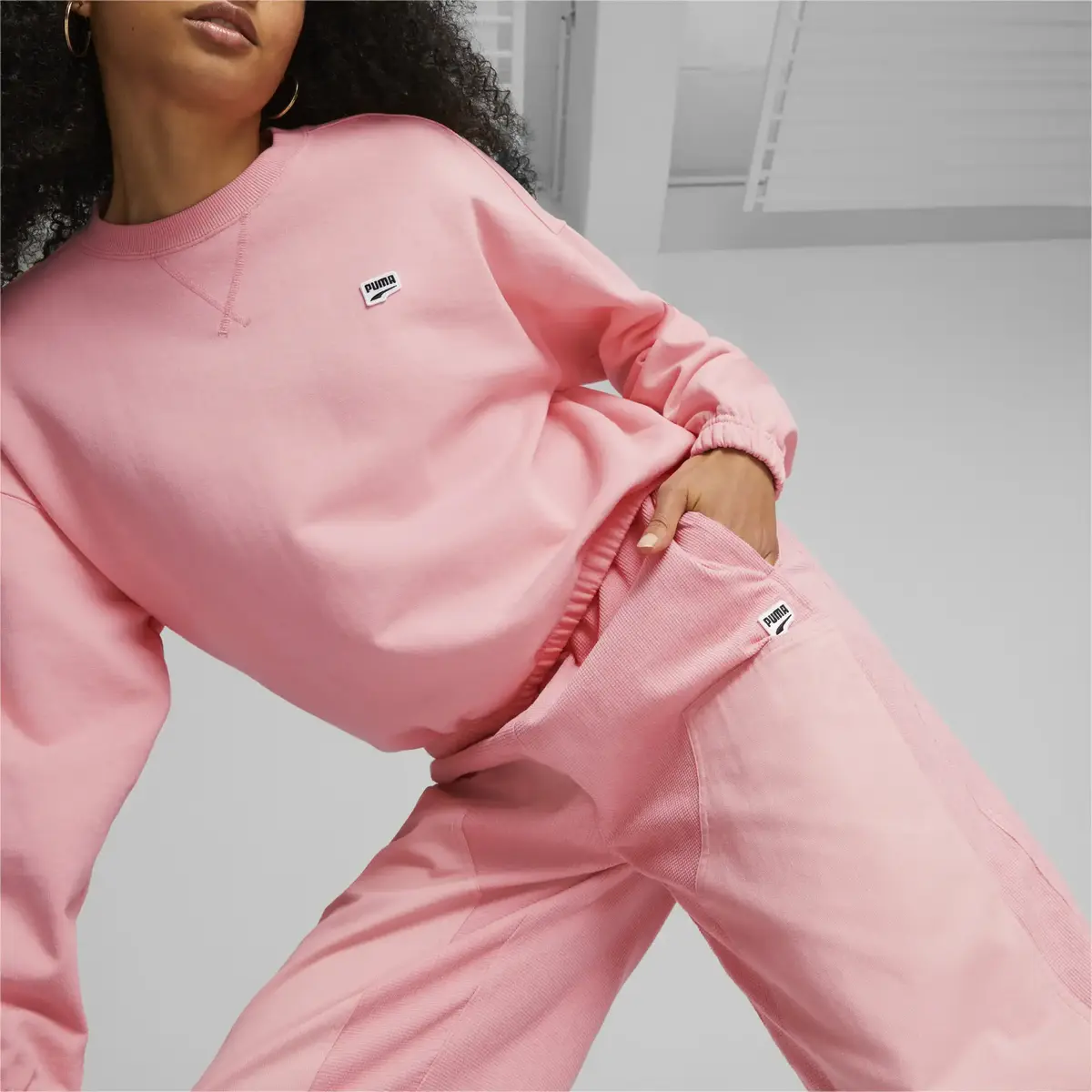 Puma DOWNTOWN Corduroy Pants Pembe Kadın Eşofman Altı