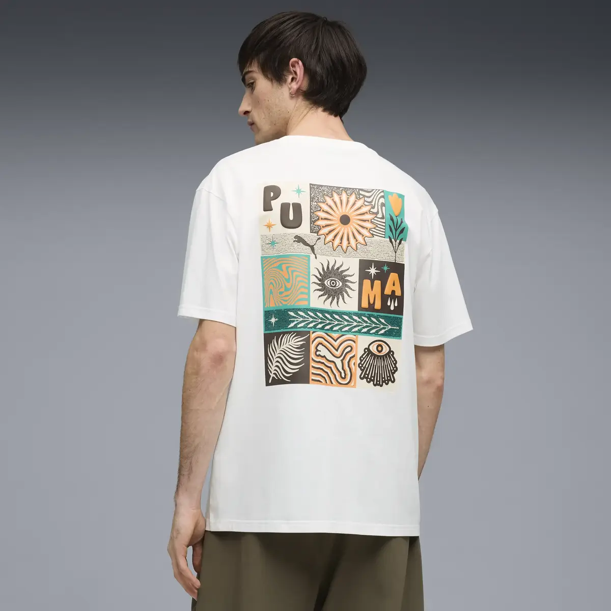 Puma SUNSET DRIVE Relaxed Tee Beyaz Erkek T-Shirt