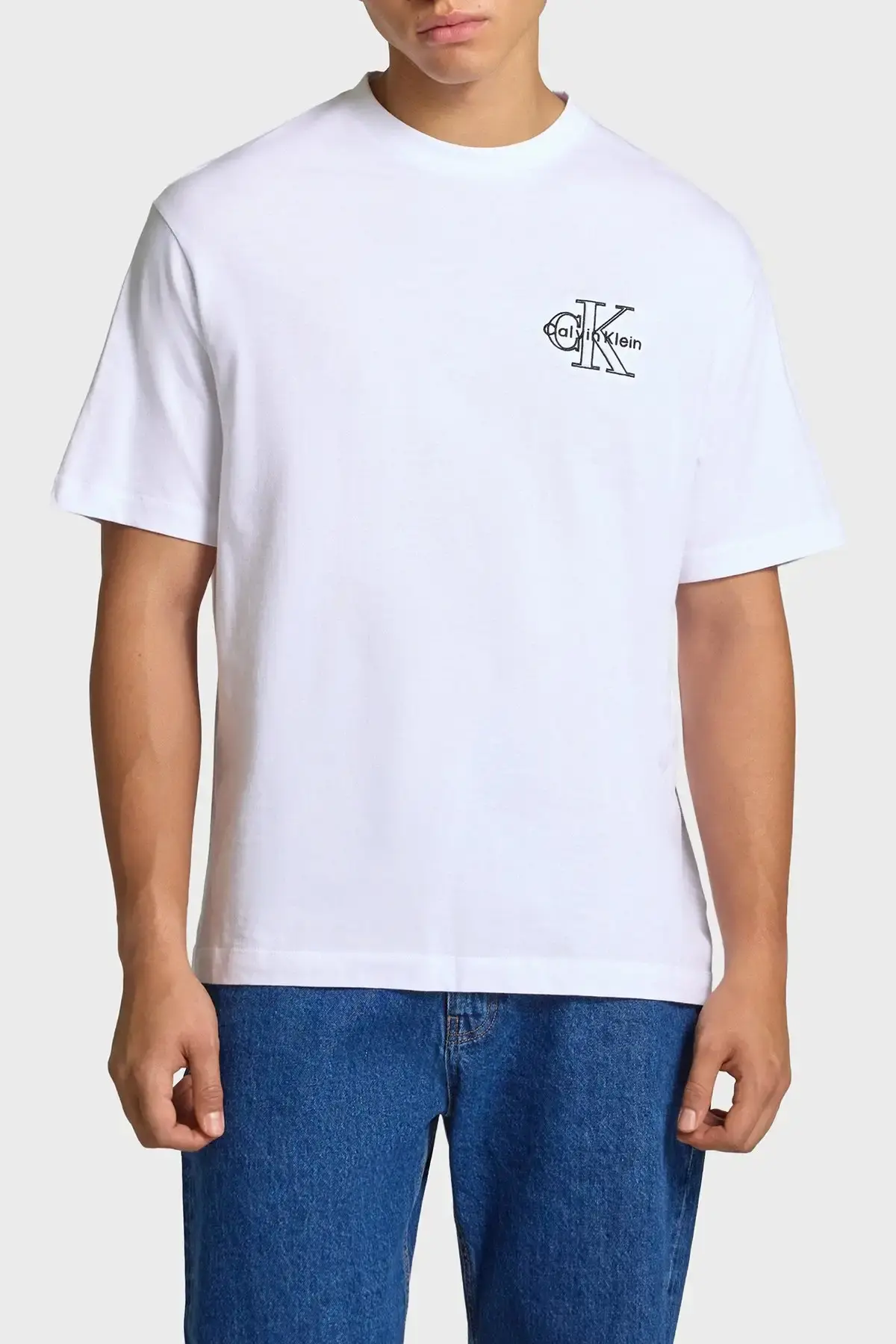 Calvin Klein SS 30S MICRO MONOLOGO GRAPHIC TE Beyaz Erkek Tişört