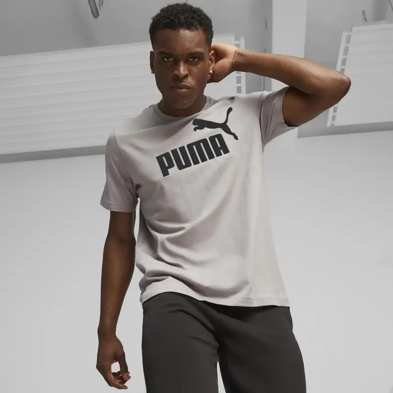 Puma ESS Logo Tee Gri Erkek T-Shirt