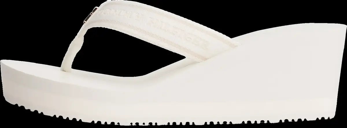 Tommy Hilfiger TH STRIPES WEDGE BEA, YBI Krem Kadın Terlik