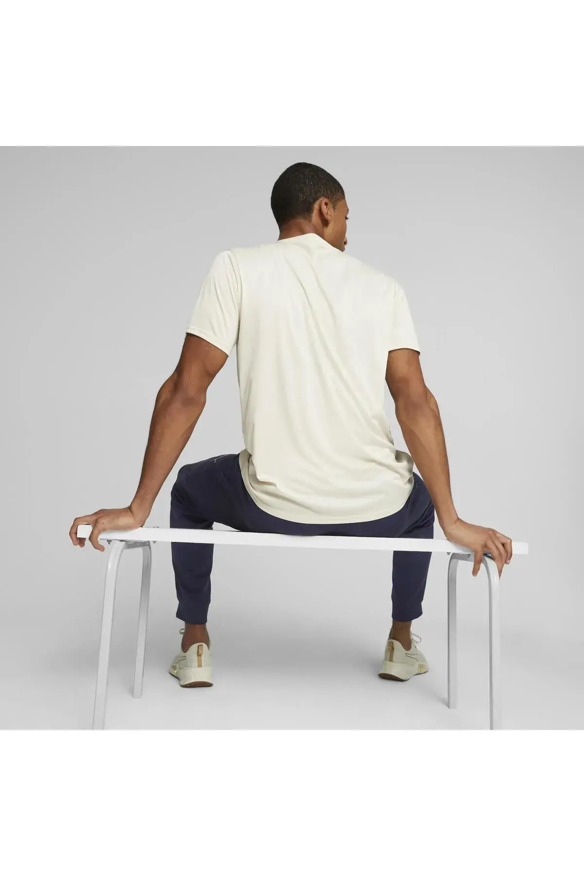 Puma Fit Poly Logo Tee Kırık Beyaz Erkek T-Shirt