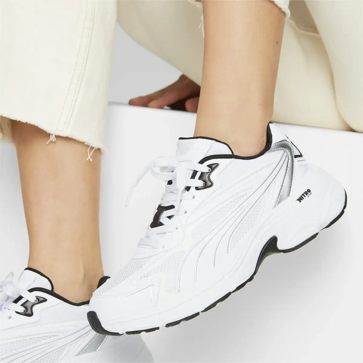 Puma Teveris Nitro Metallic Wns PUMA Beyaz Kadın Günlük Spor Ayakkabı