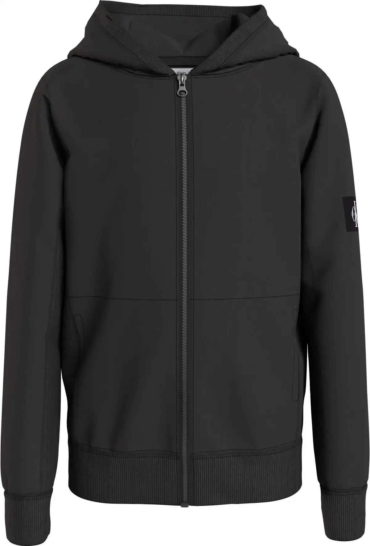 Calvin Klein RIB BLOCKING BADGE Z Erkek Siyah Hoodie