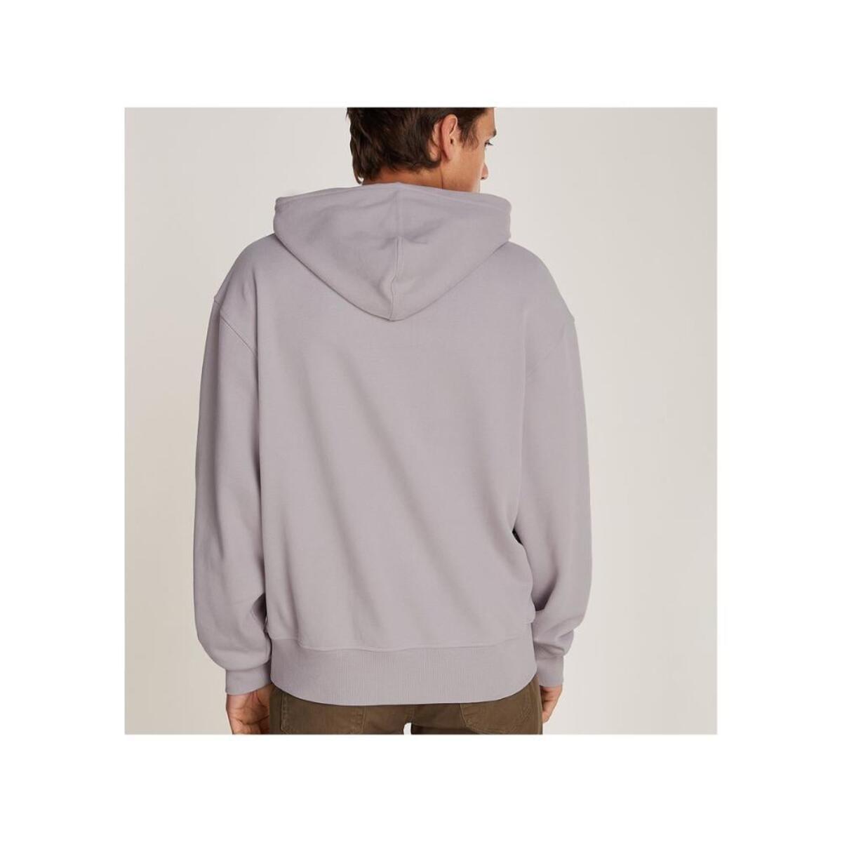 Calvin Klein EMBROIDERED BOX HOOD, PCR Gri Erkek Hoodie