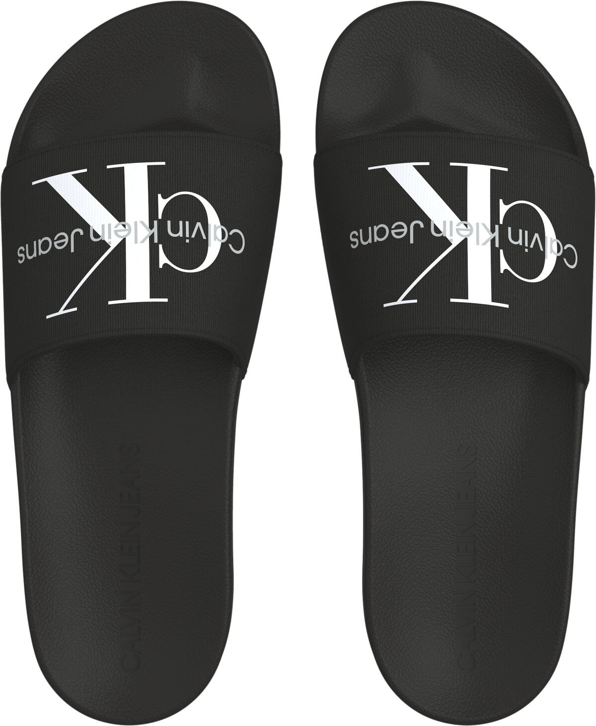 Calvin Klein SLIDE MONOGRAM CO Erkek Siyah Terlik