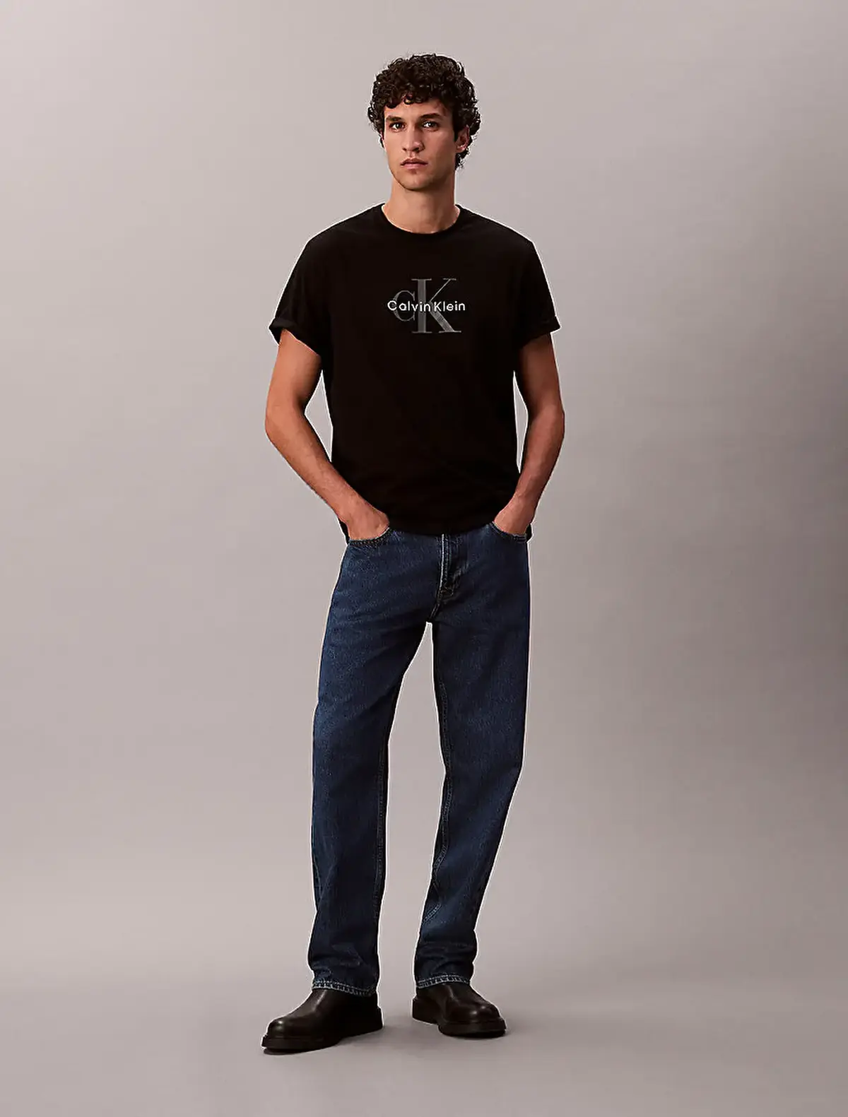 Calvin Klein SS Hero Monologo Tee 20s Siyah Erkek Tişört