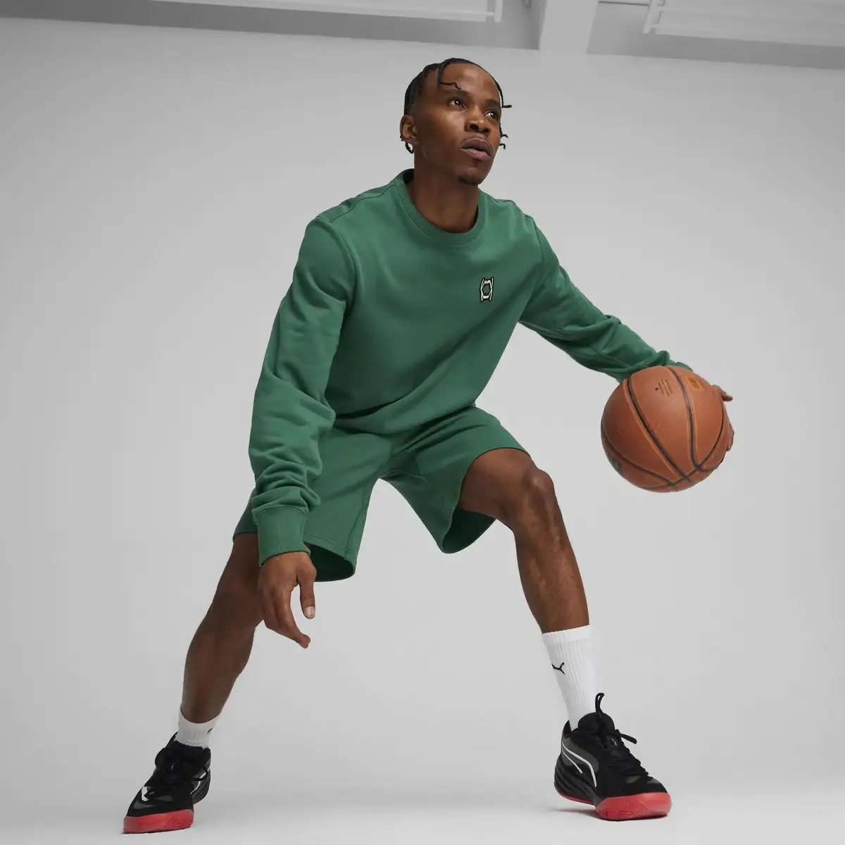 Puma Pivot Crewneck Erkek Yeşil Sweatshirt