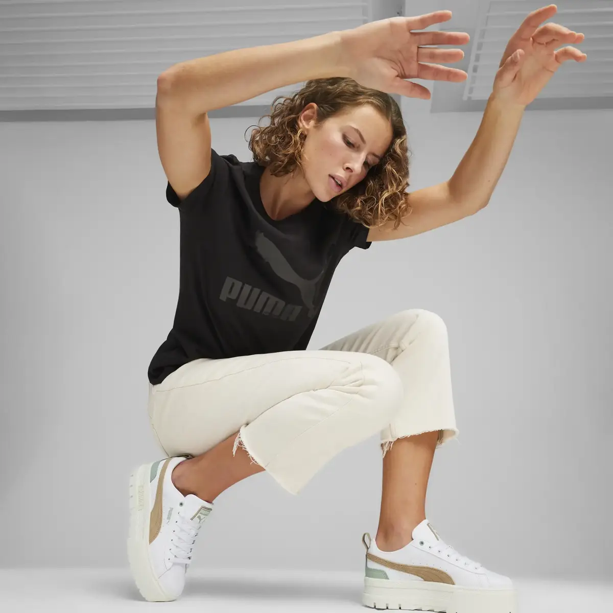 Puma Mayze Lth Wn s Beyaz Kadın Spor Ayakkabı