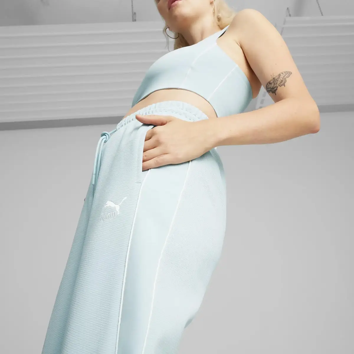 PUMA T7 High Waist Pants Turkuaz Kadın Eşofman Altı