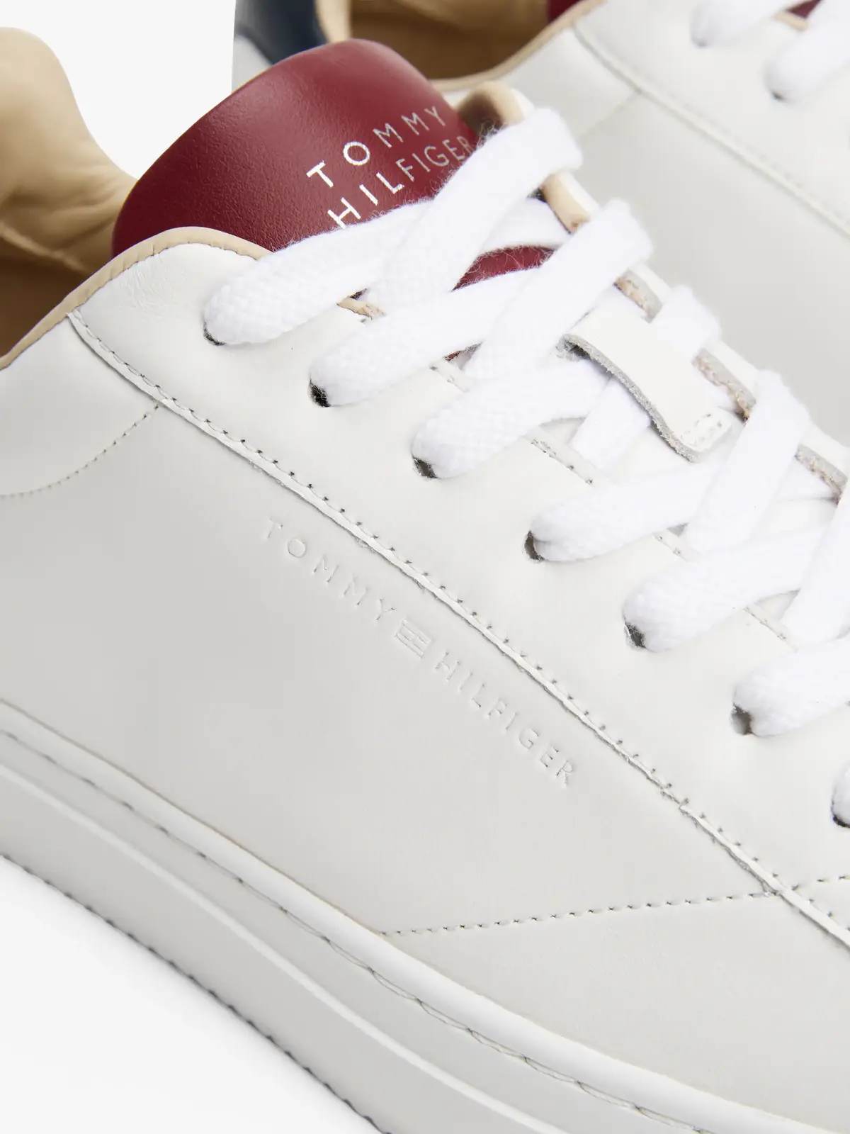 Tommy Hilfiger PREMIUM CUPSOLE LEAT, 0K5 Beyaz Erkek Spor Ayakkabı & Sneaker