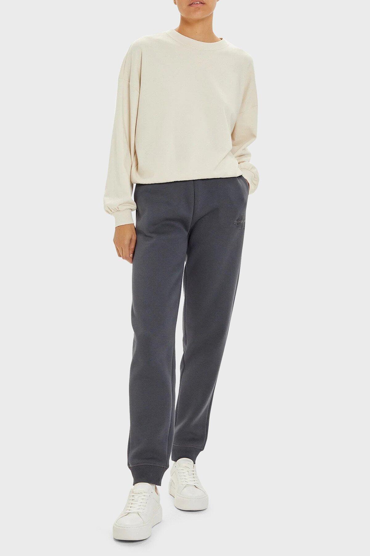 Calvin Klein MONOLOGO CUFFED JOG, BAN Gri Kadın Eşofman Altı
