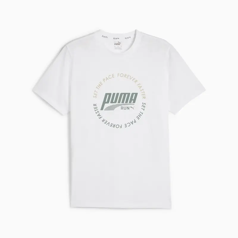 Puma MEN’S GRAPHIC RUN EMBLEM TEE Beyaz Erkek T-Shirt