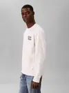 Calvin Klein LS PREMIUM TERRY GRP, P74 Krem Erkek Sweatshirt