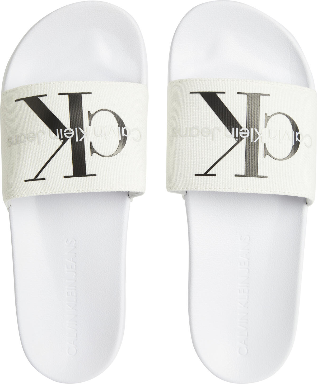 Calvin Klein SLIDE MONOGRAM CO Erkek Beyaz Terlik