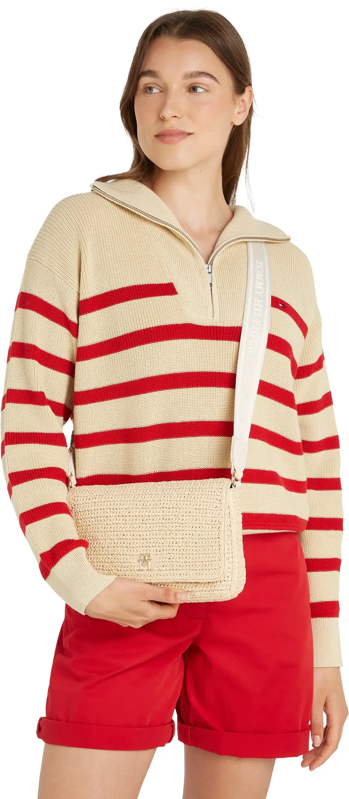 Tommy Hilfiger TH SPRING LOGO CONV, AA8 Krem Kadın Çanta & Cüzdan