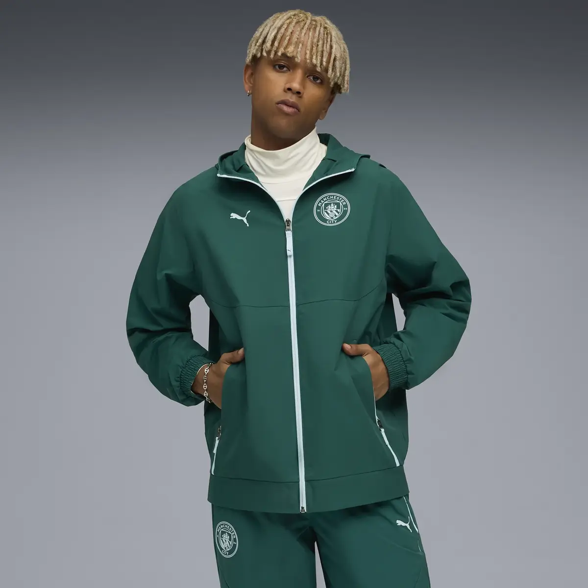 PUMA MCFC PUMATECH Woven Jacket Yeşil Erkek Ceket