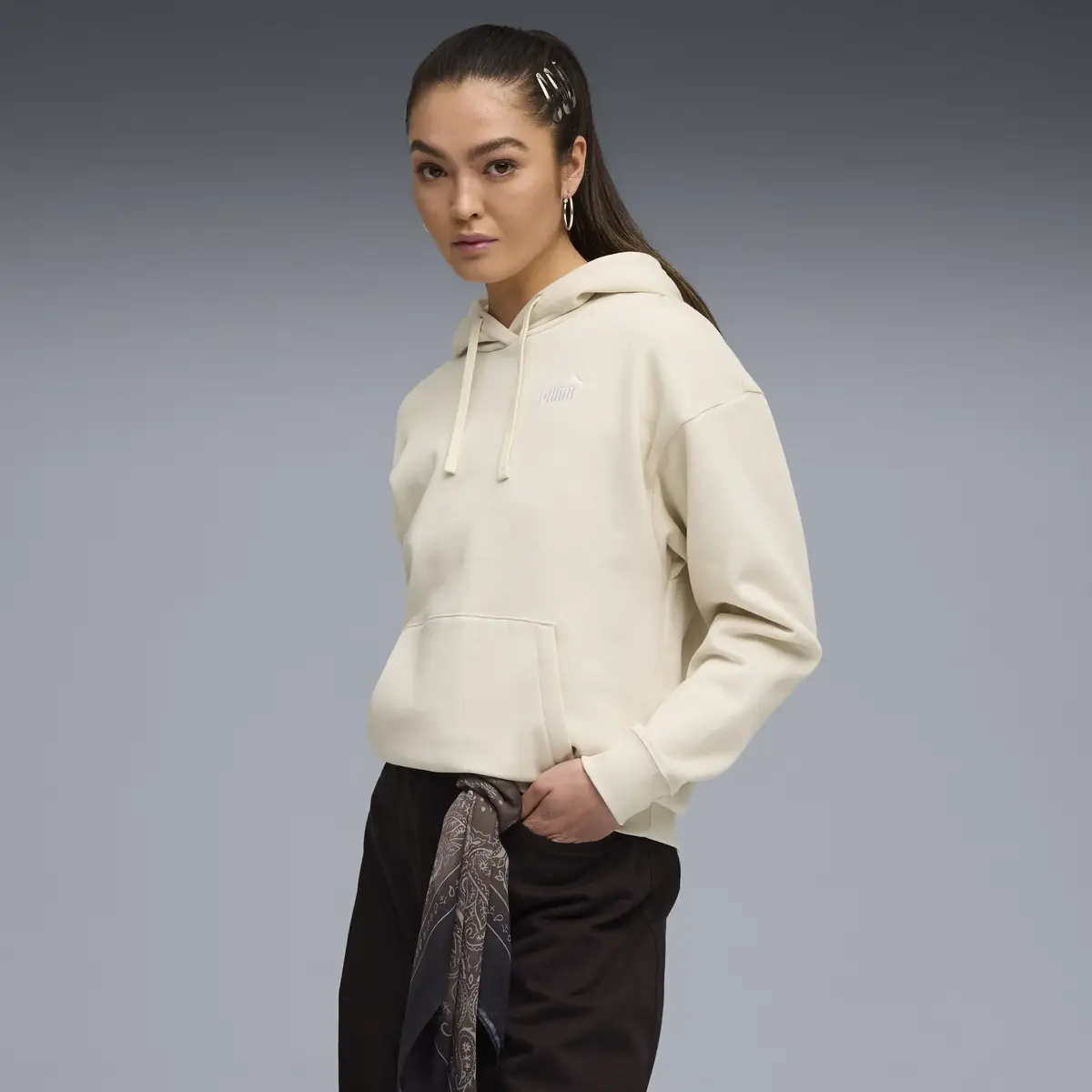 PUMA ESS Small No. 1 Logo Hoodie Kadın Kahverengi Hoodie