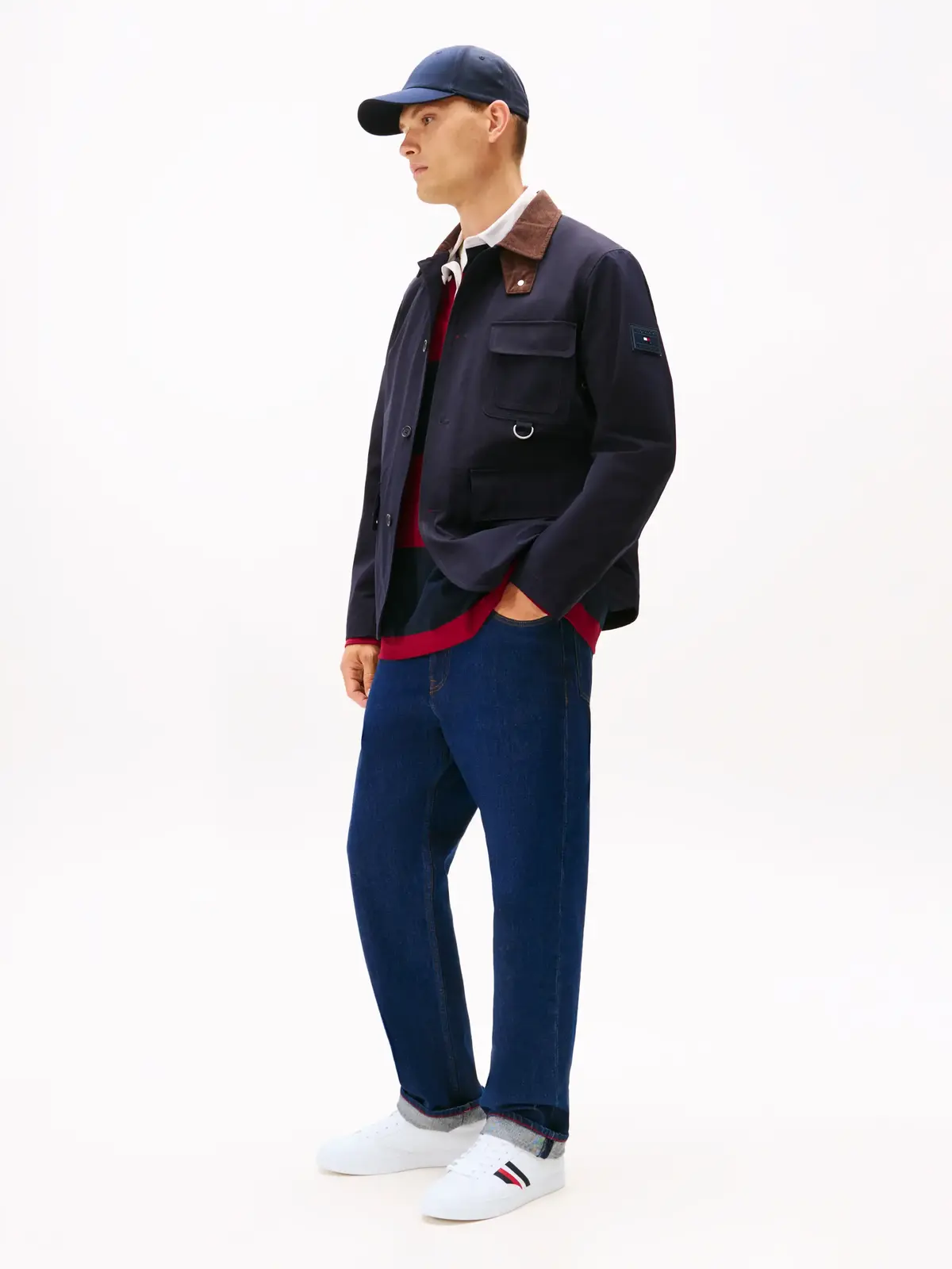 Tommy Hilfiger ICON COURT STRIPES, YBS Beyaz Erkek Günlük Spor Ayakkabı