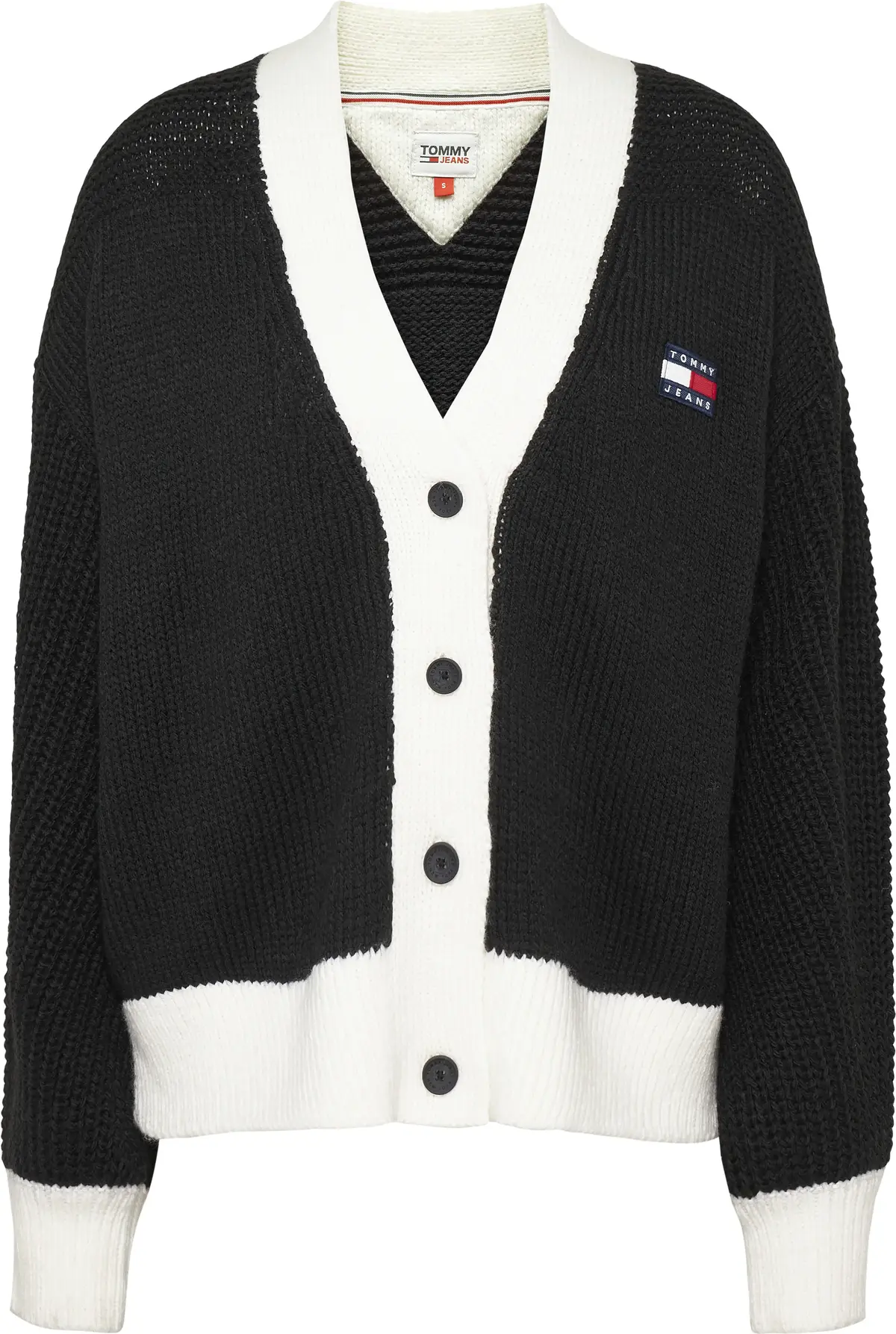 Tommy Hilfiger TJW LONG CONTRAST BA Kadın Siyah Kazak