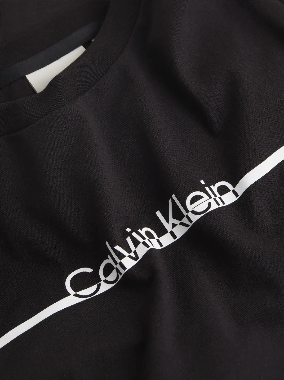 Calvin Klein SPLIT LINE LOGO T-SH, BEH Siyah Erkek T-Shirt & Polo