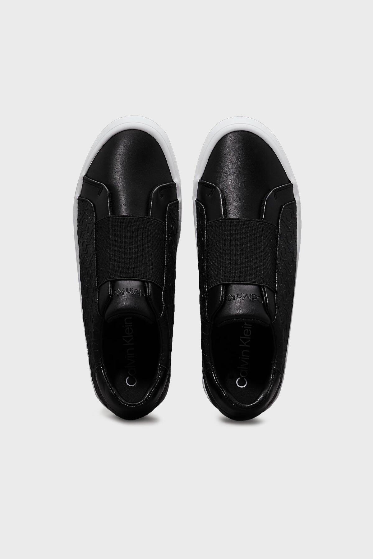 Calvin Klein CUPSOLE LACE UP LTH, BEH Siyah Kadın Spor Ayakkabı