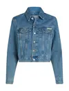 Calvin Klein CROPPED 90'S DENIM J, 1A4 Mavi Kadın Kot Ceket