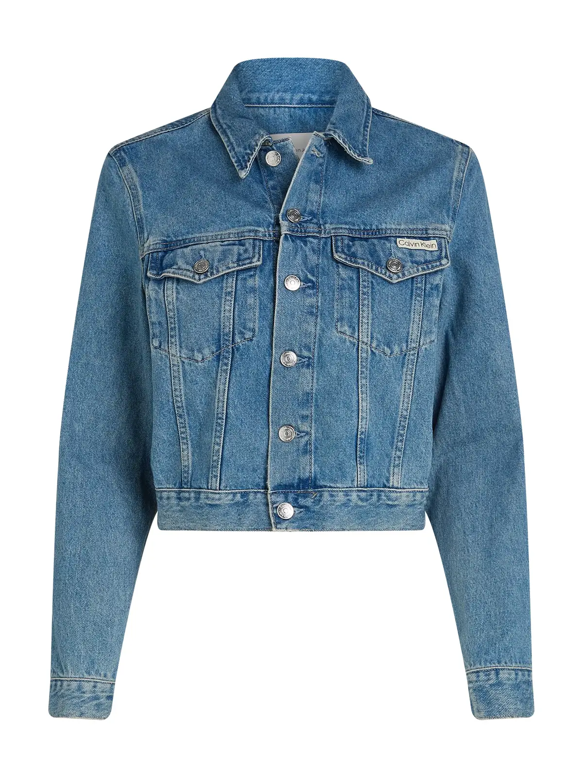 Calvin Klein CROPPED 90'S DENIM J, 1A4 Mavi Kadın Kot Ceket