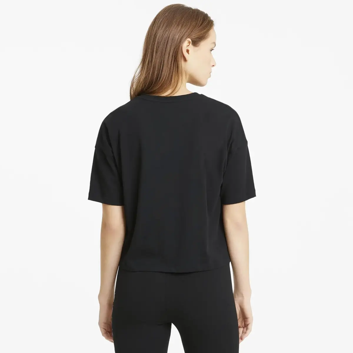Puma ESS Cropped Logo Tee Siyah Kadın Crop T-Shirt