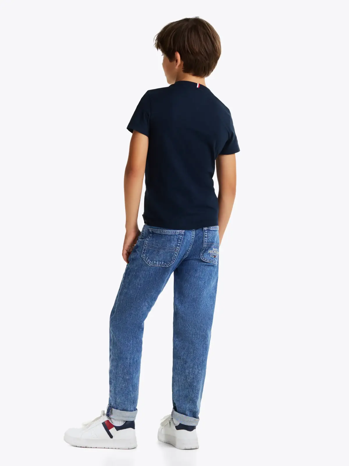 Tommy Hilfiger FLAG RIB INSERT TEE, C1G Lacivert Erkek Çocuk T-Shirt & Polo