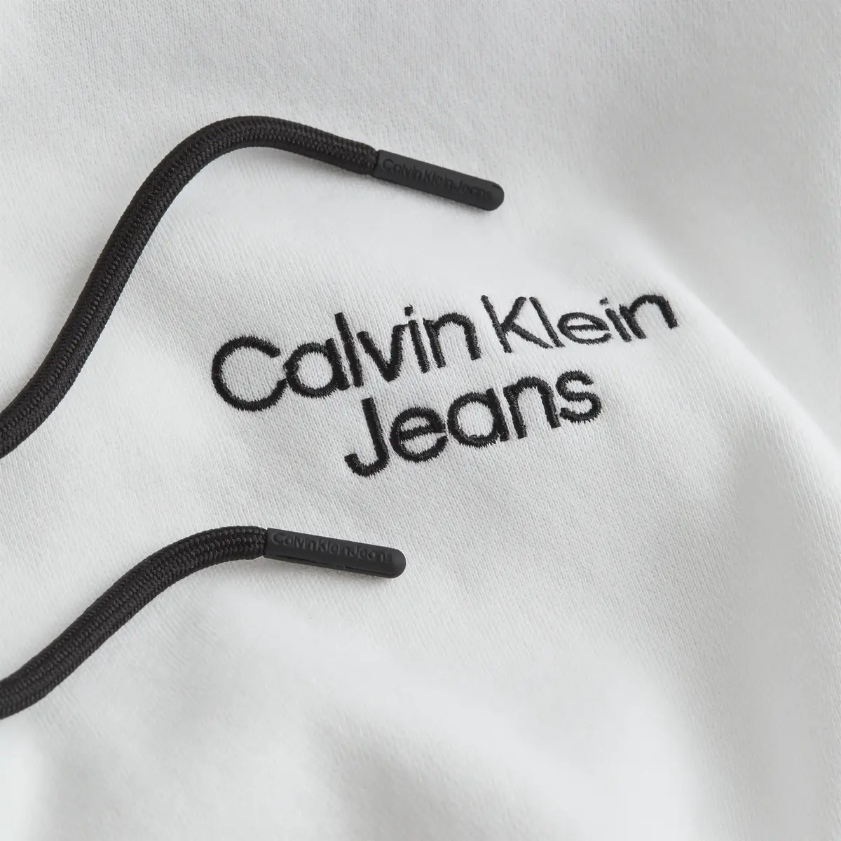 Calvin Klein STACKED COLORBLOCK H Erkek Beyaz Hoodie