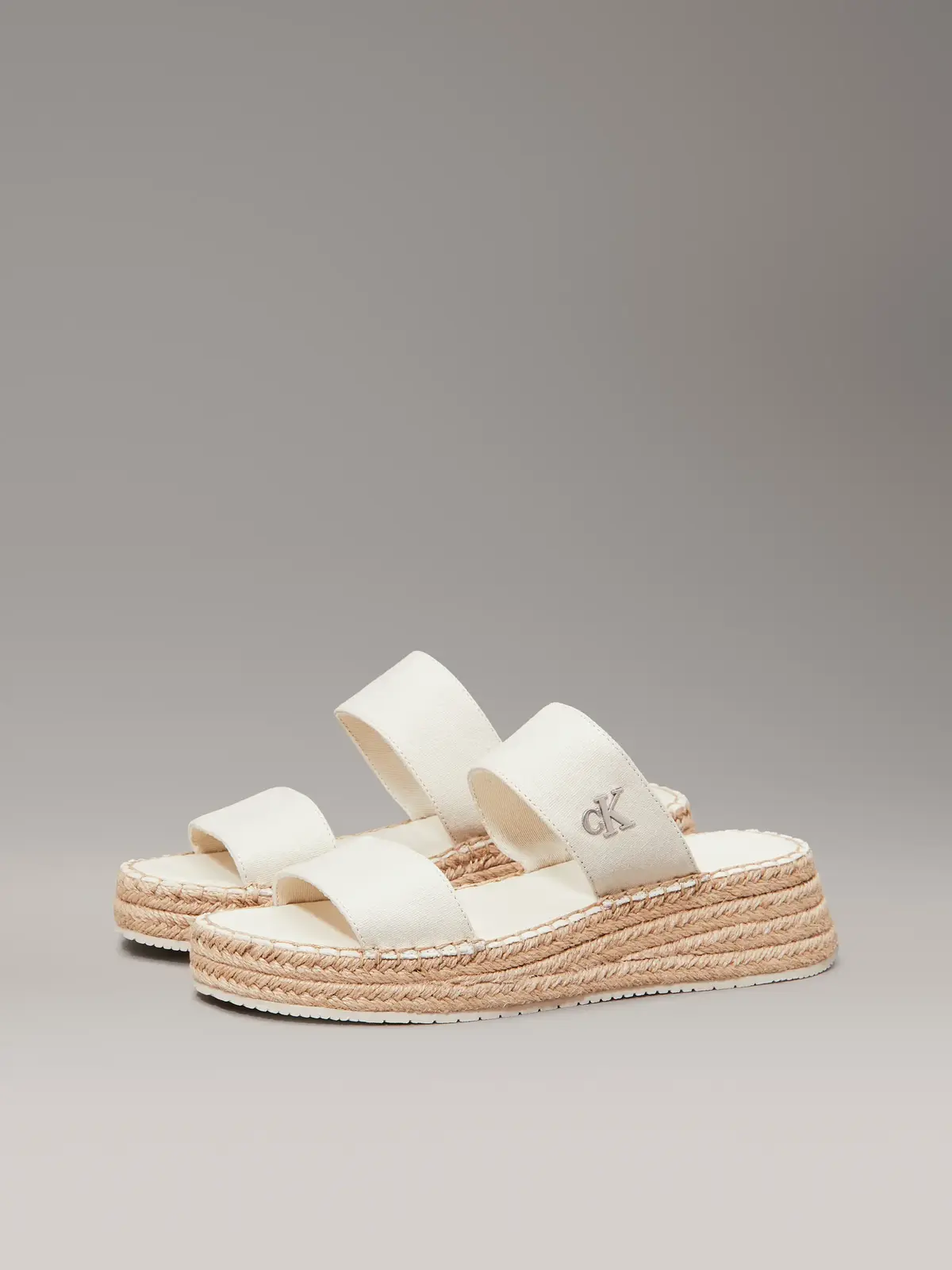 Calvin Klein SPORTY ROPE MG LTH W, AEO Krem Kadın Terlik