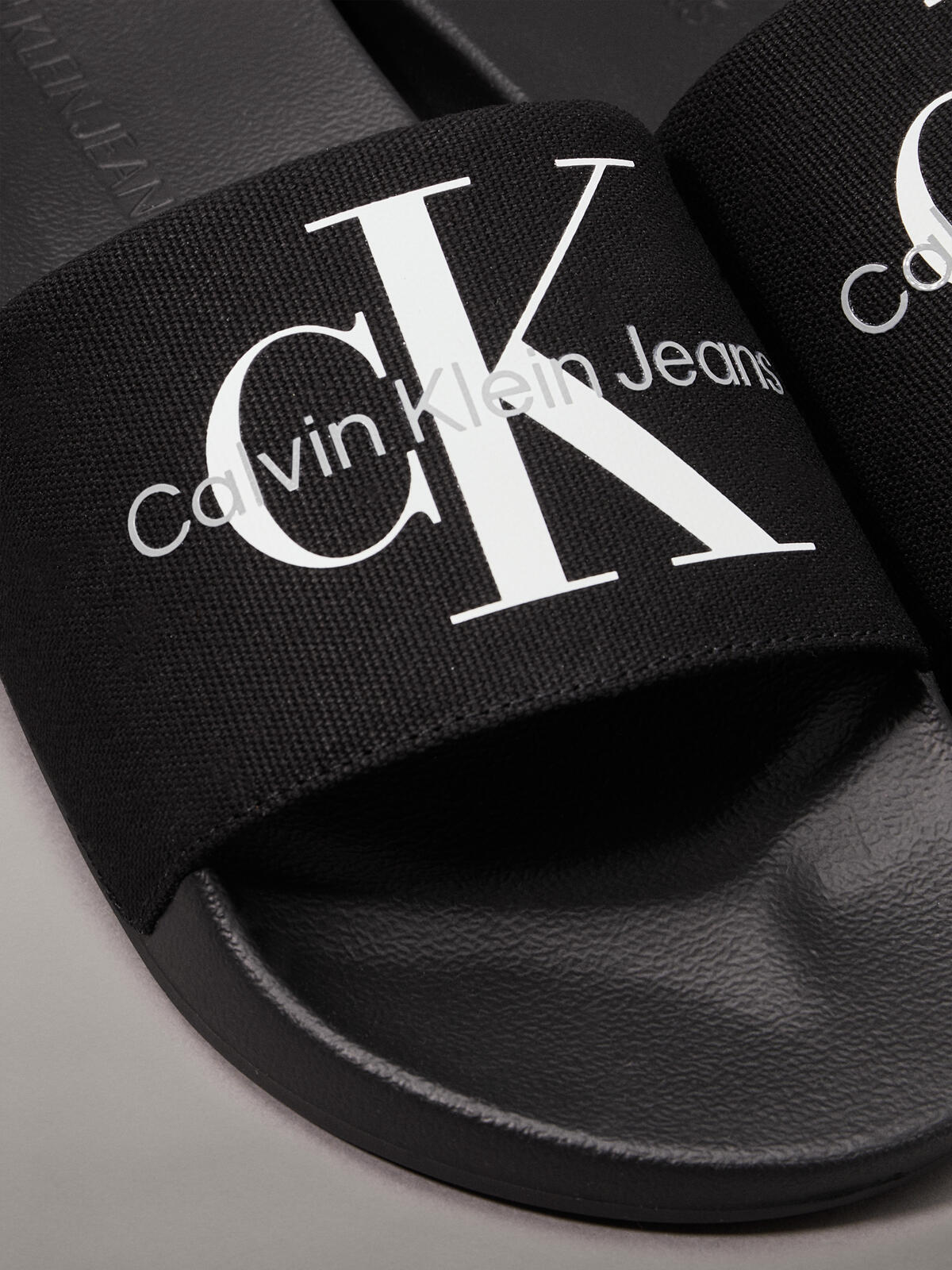 Calvin Klein SLIDE MONOGRAM CO Erkek Siyah Terlik
