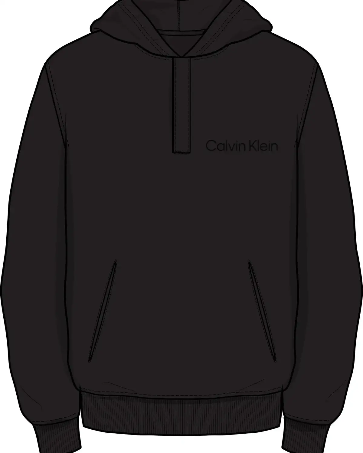 Calvin Klein PW - Hoodie Erkek Siyah Hoodie