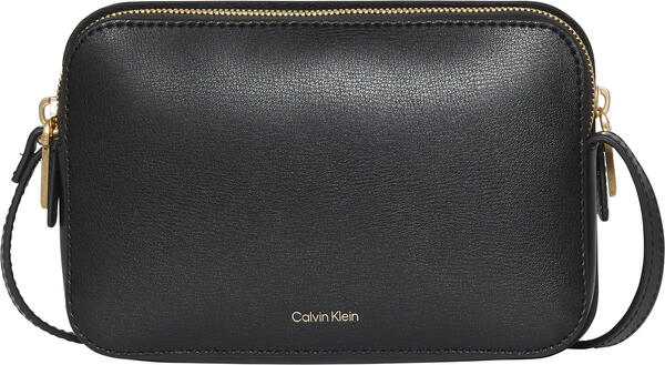 Calvin Klein FOIL LOGO ELONGATED CAMERA BAG Siyah Kadın El Çantası
